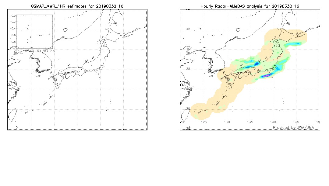 GSMaP MWR validation image.  2019/03/30 16 