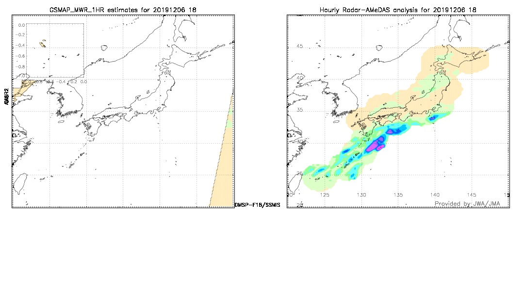 GSMaP MWR validation image.  2019/12/06 18 