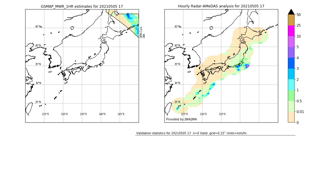 GSMaP MWR validation image. 2021/05/05 17