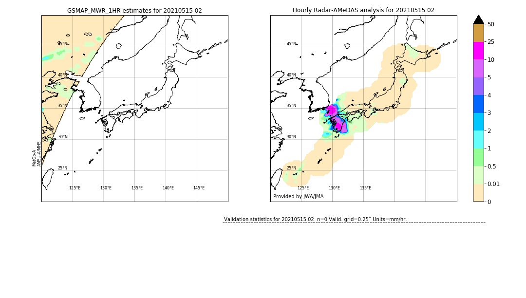 GSMaP MWR validation image. 2021/05/15 02