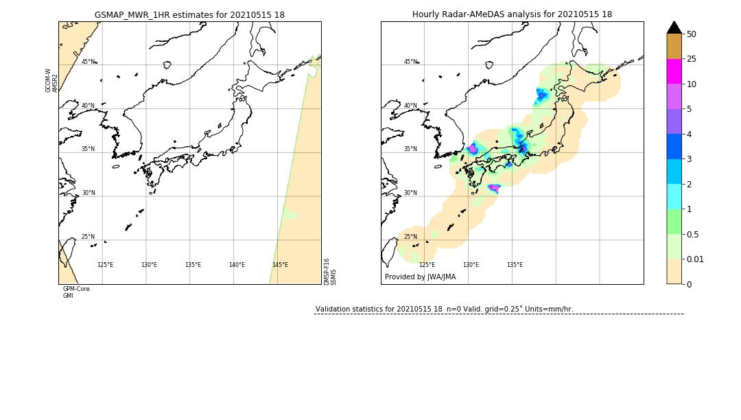 GSMaP MWR validation image. 2021/05/15 18