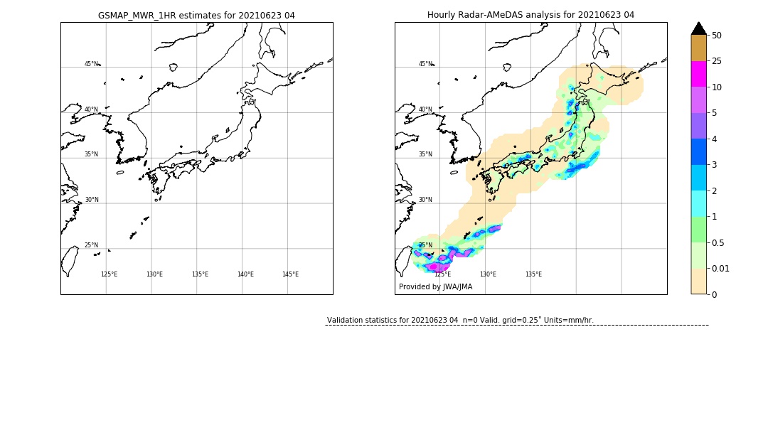 GSMaP MWR validation image. 2021/06/23 04