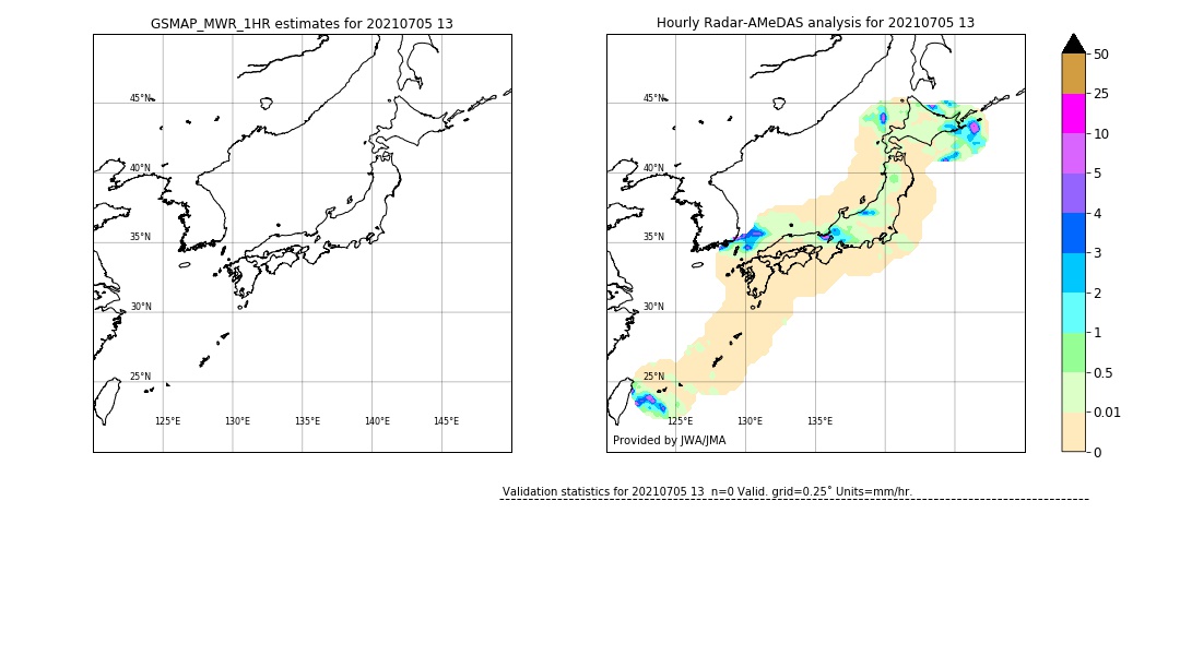 GSMaP MWR validation image. 2021/07/05 13