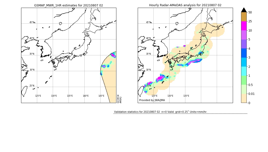 GSMaP MWR validation image. 2021/08/07 02