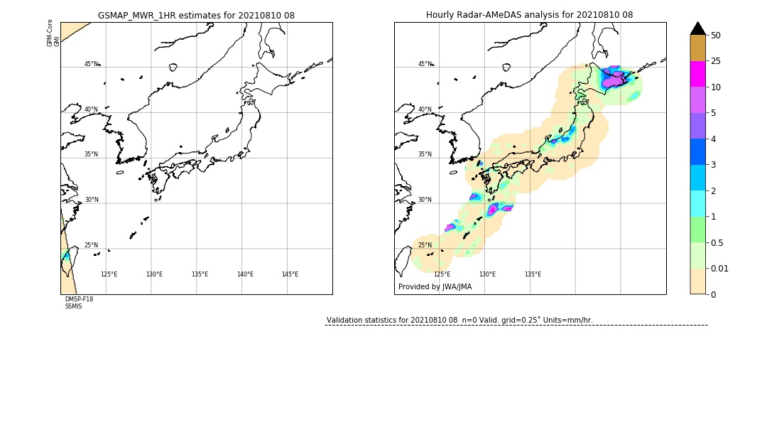 GSMaP MWR validation image. 2021/08/10 08