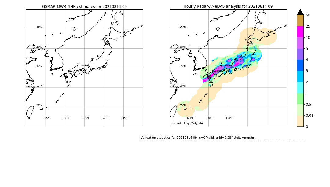 GSMaP MWR validation image. 2021/08/14 09