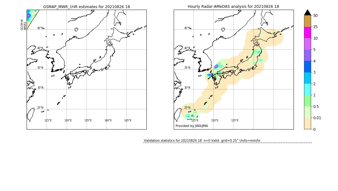 GSMaP MWR validation image. 2021/08/26 18