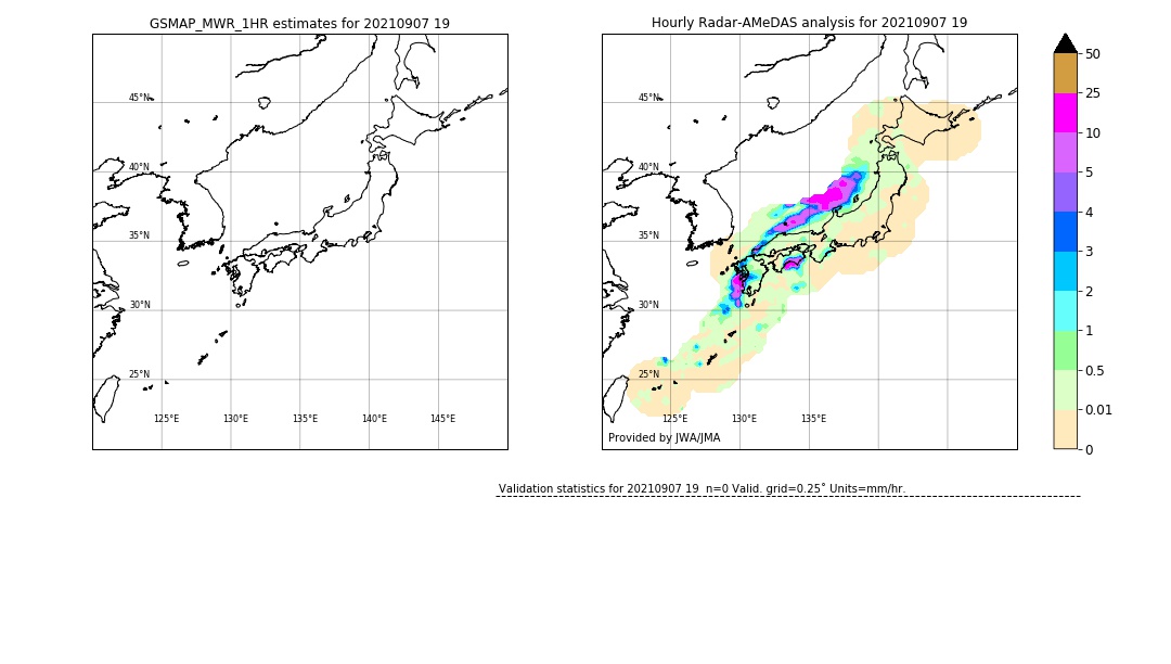 GSMaP MWR validation image. 2021/09/07 19