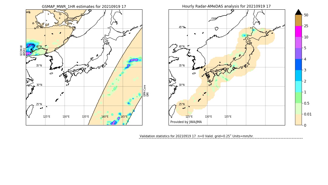 GSMaP MWR validation image. 2021/09/19 17