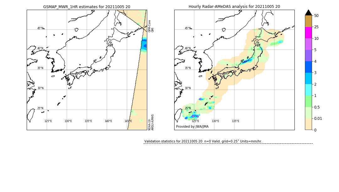 GSMaP MWR validation image. 2021/10/05 20