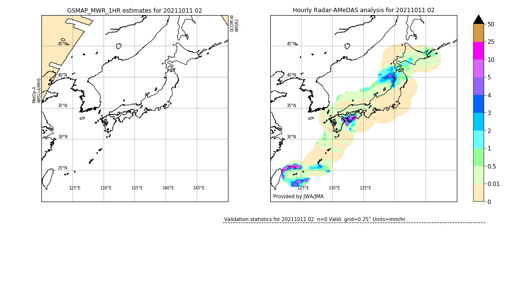 GSMaP MWR validation image. 2021/10/11 02