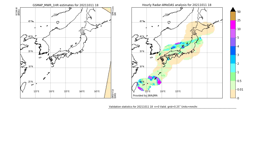 GSMaP MWR validation image. 2021/10/11 18