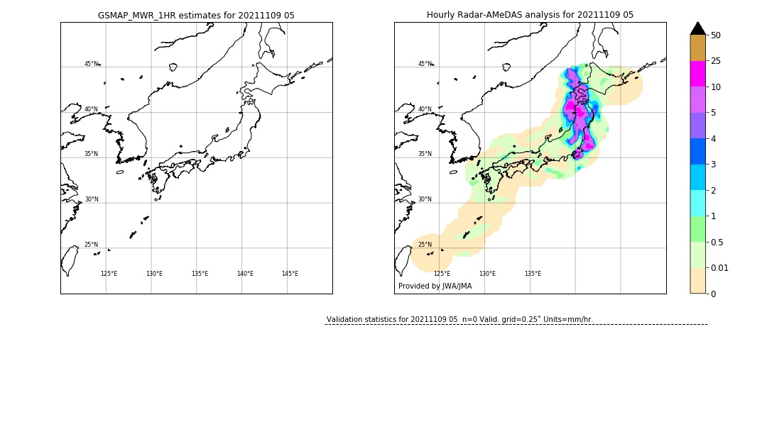 GSMaP MWR validation image. 2021/11/09 05