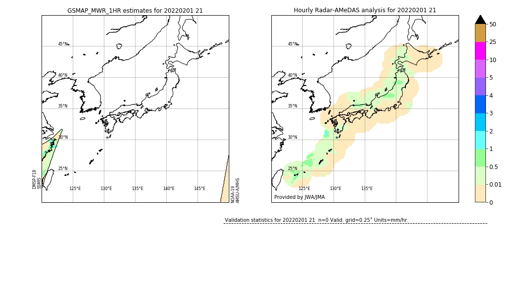 GSMaP MWR validation image. 2022/02/01 21