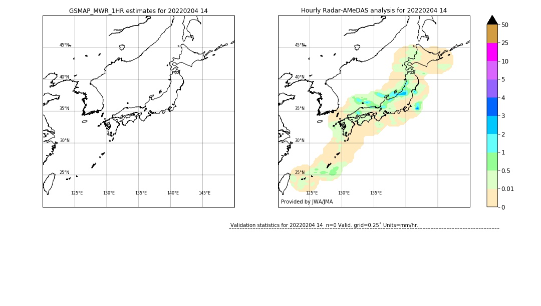 GSMaP MWR validation image. 2022/02/04 14