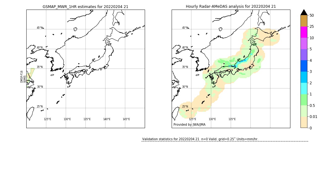 GSMaP MWR validation image. 2022/02/04 21