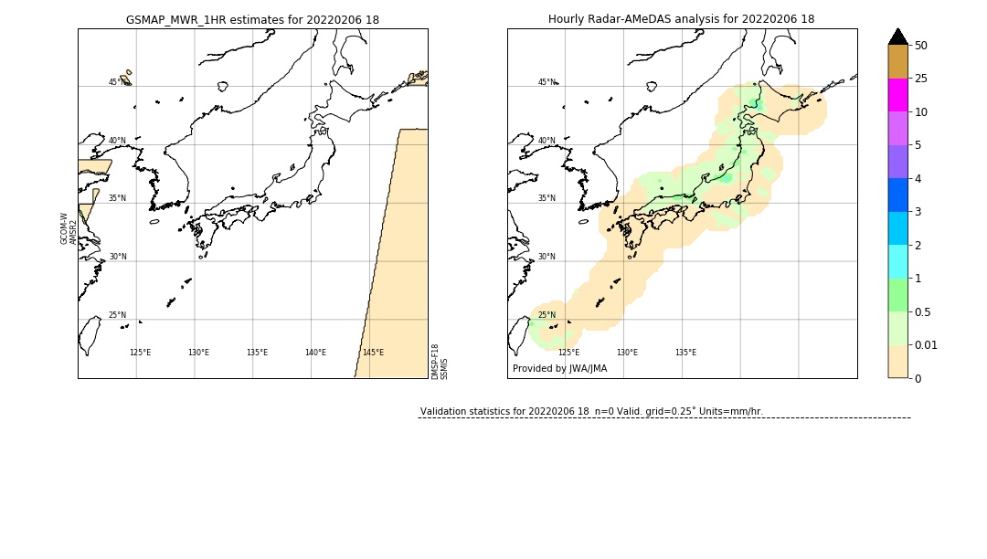 GSMaP MWR validation image. 2022/02/06 18