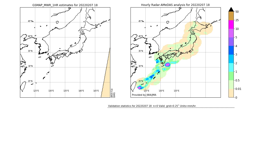 GSMaP MWR validation image. 2022/02/07 18