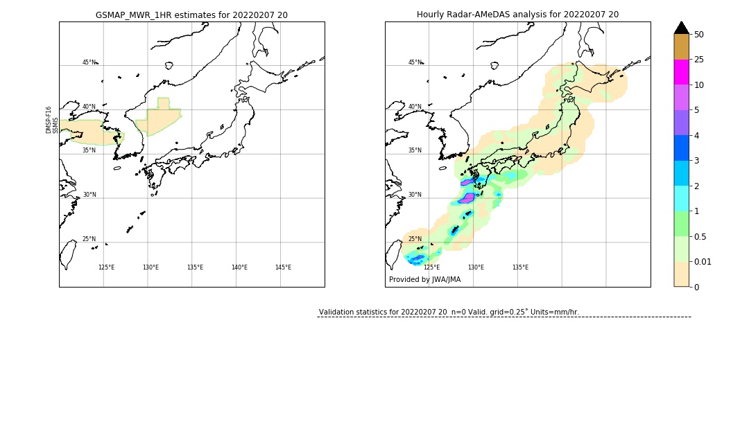 GSMaP MWR validation image. 2022/02/07 20