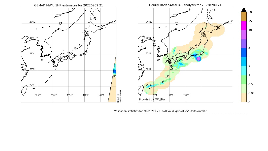 GSMaP MWR validation image. 2022/02/09 21