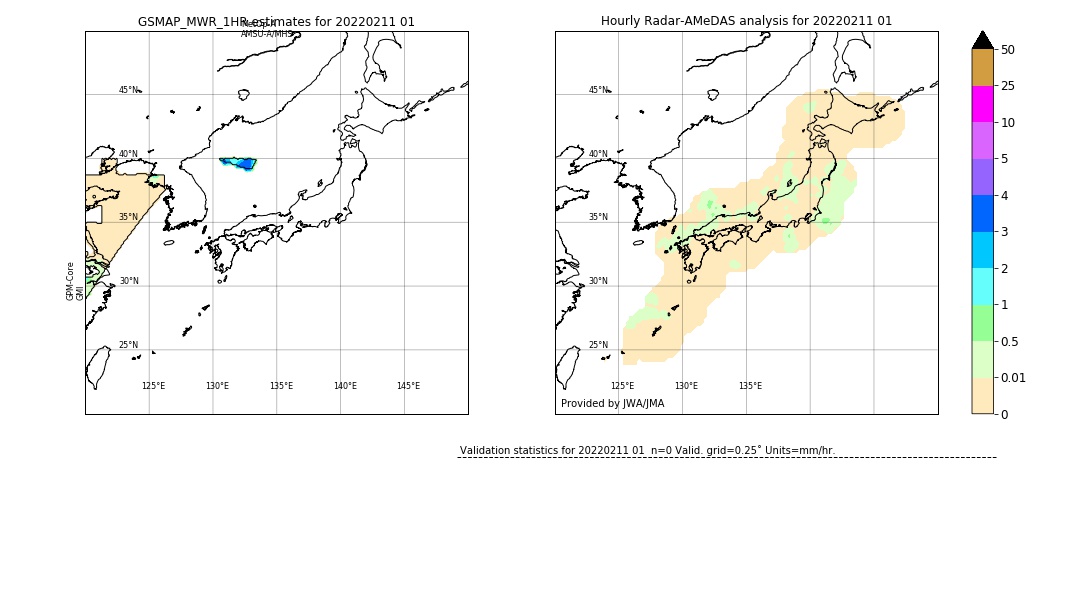 GSMaP MWR validation image. 2022/02/11 01