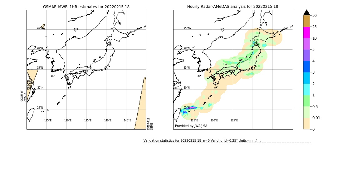 GSMaP MWR validation image. 2022/02/15 18