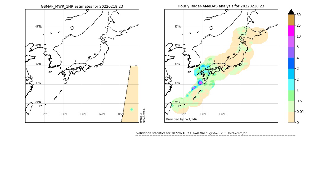 GSMaP MWR validation image. 2022/02/18 23