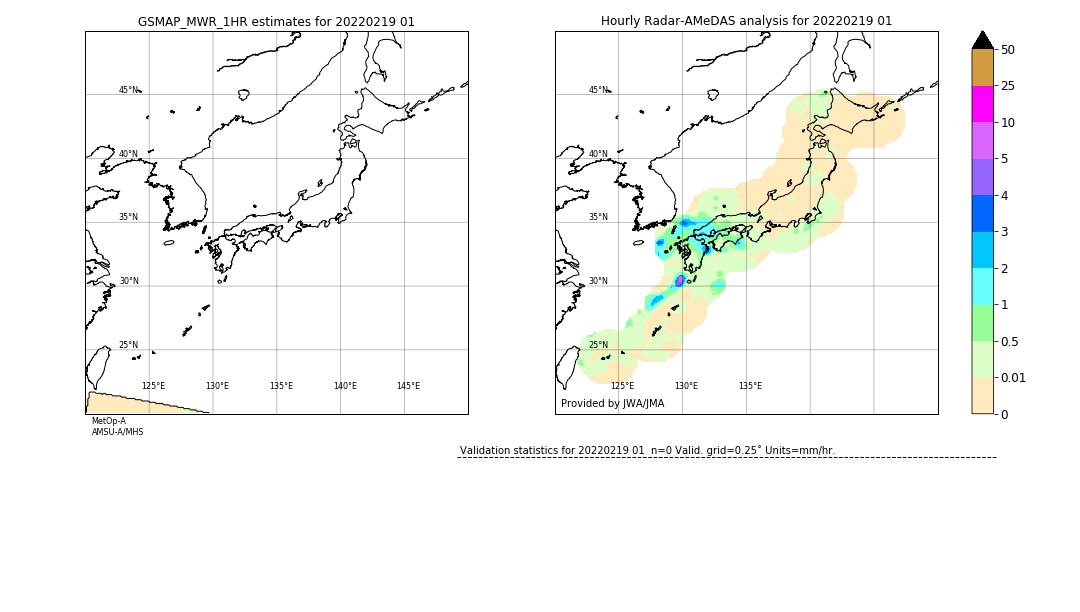 GSMaP MWR validation image. 2022/02/19 01