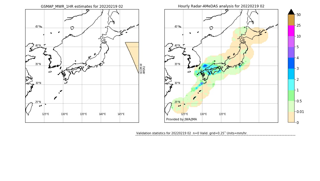 GSMaP MWR validation image. 2022/02/19 02