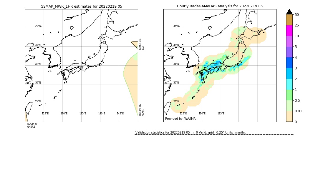 GSMaP MWR validation image. 2022/02/19 05