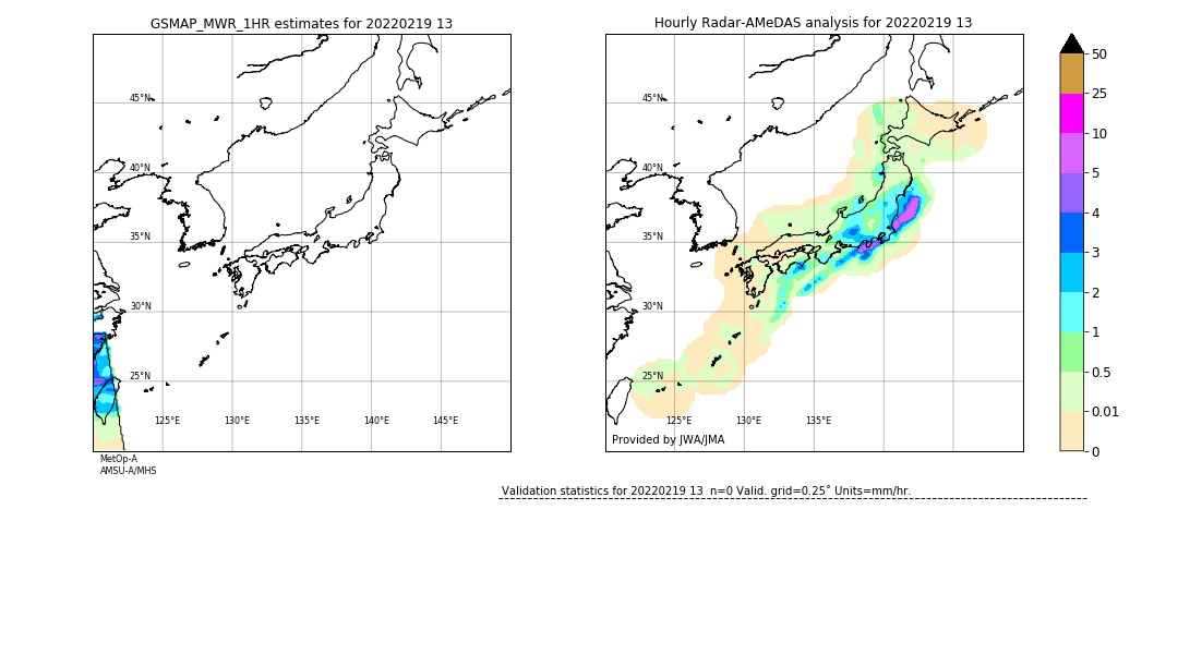 GSMaP MWR validation image. 2022/02/19 13