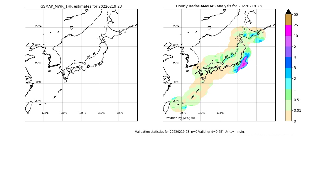 GSMaP MWR validation image. 2022/02/19 23