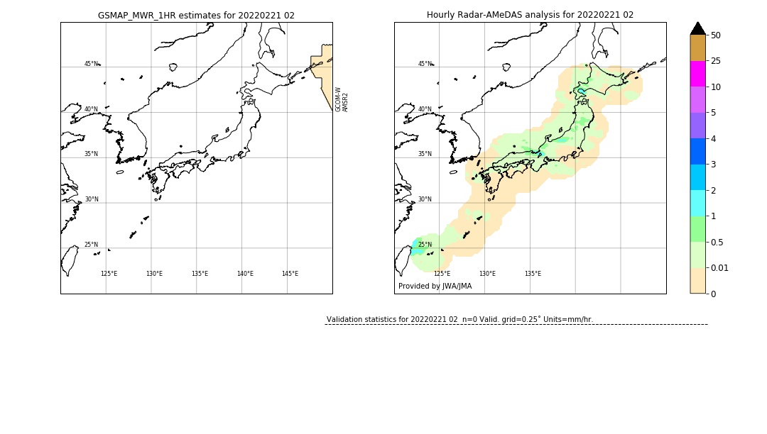 GSMaP MWR validation image. 2022/02/21 02