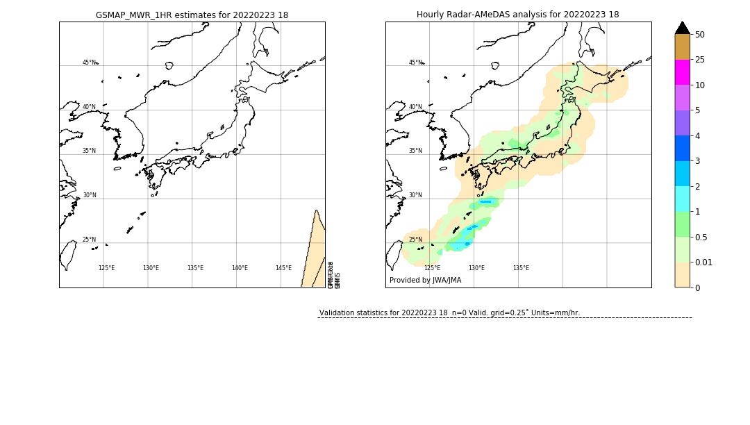 GSMaP MWR validation image. 2022/02/23 18