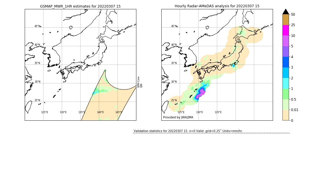 GSMaP MWR validation image. 2022/03/07 15