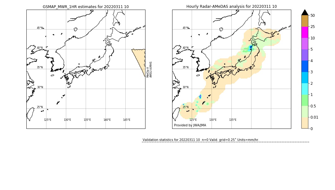 GSMaP MWR validation image. 2022/03/11 10