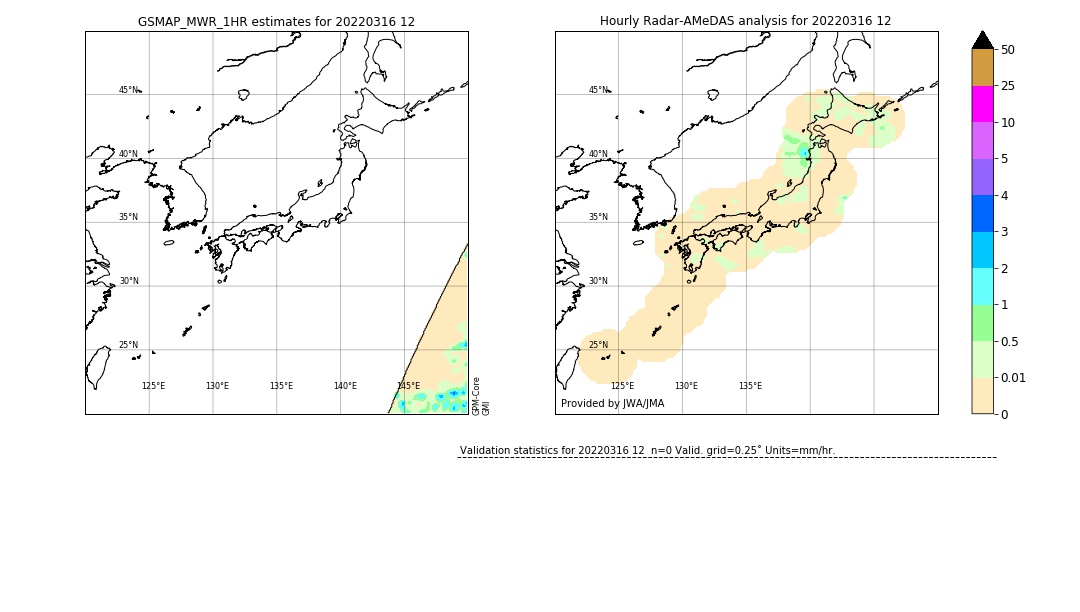 GSMaP MWR validation image. 2022/03/16 12