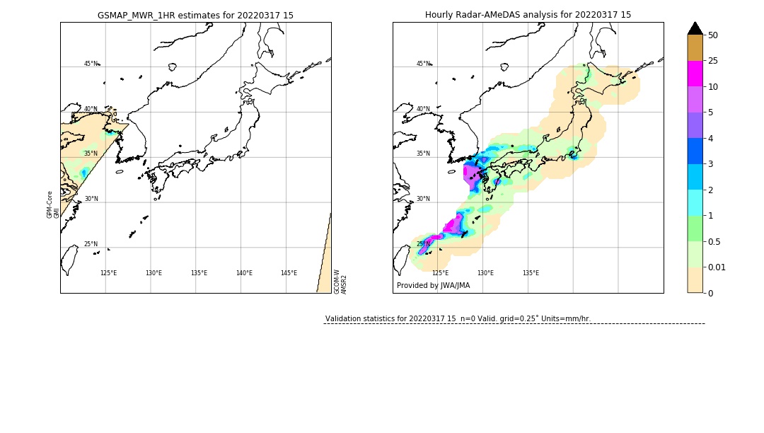 GSMaP MWR validation image. 2022/03/17 15