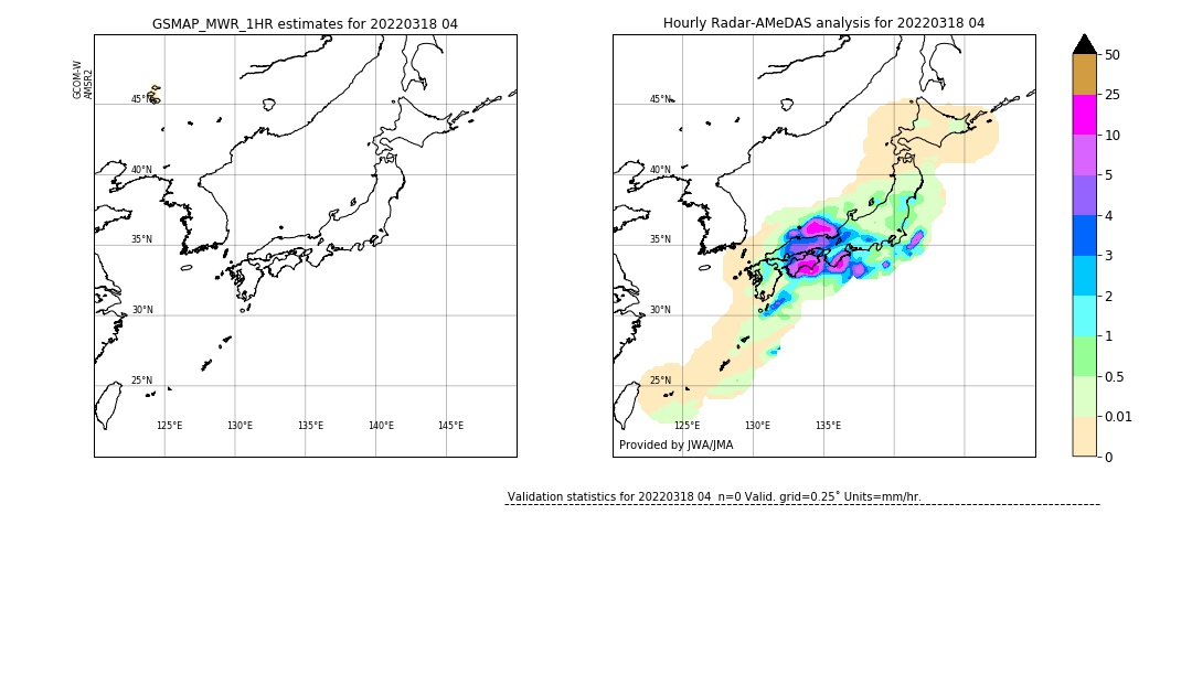 GSMaP MWR validation image. 2022/03/18 04