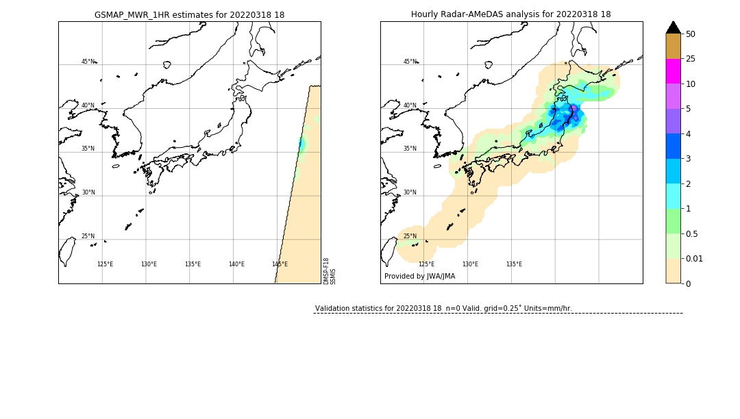 GSMaP MWR validation image. 2022/03/18 18