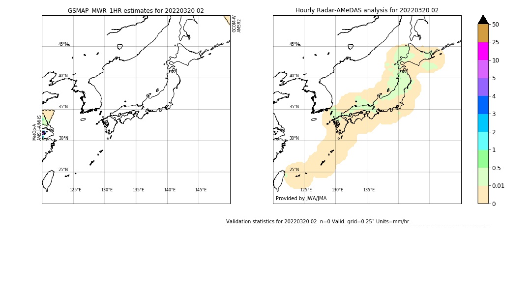 GSMaP MWR validation image. 2022/03/20 02