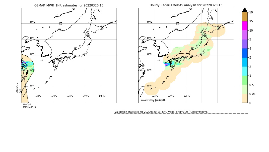 GSMaP MWR validation image. 2022/03/20 13