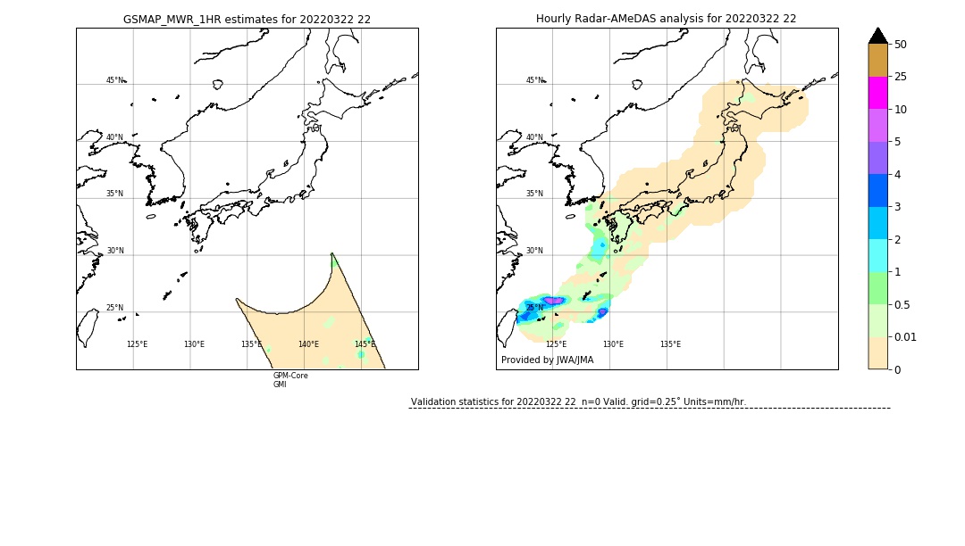 GSMaP MWR validation image. 2022/03/22 22