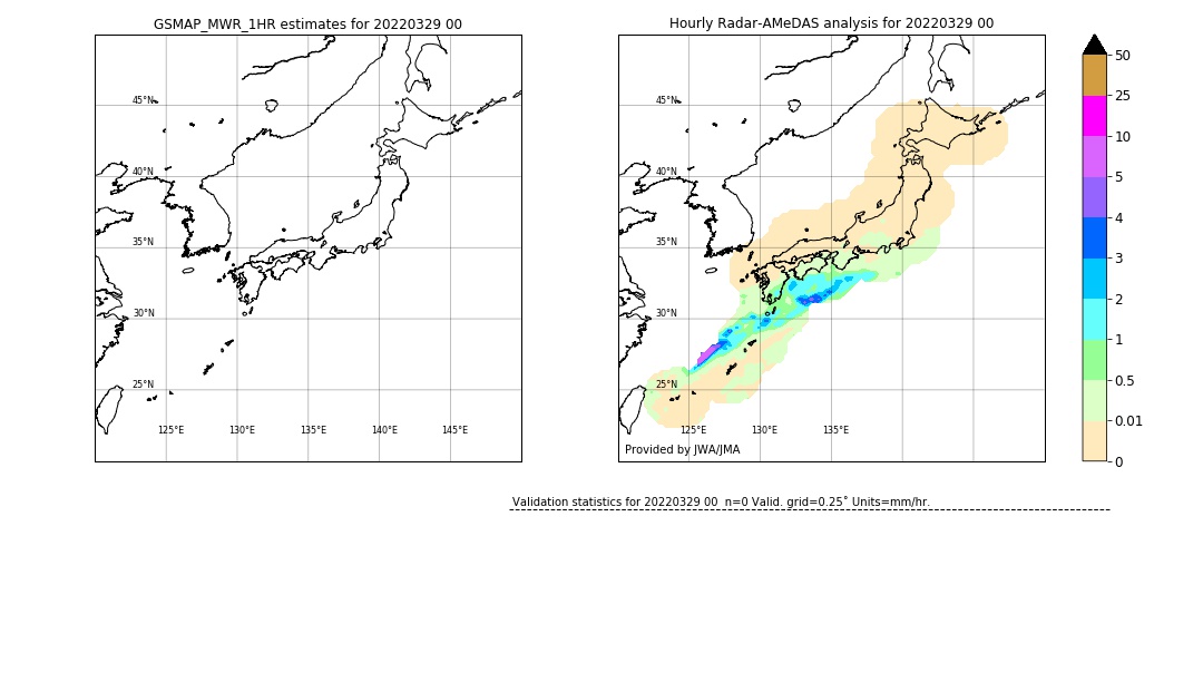 GSMaP MWR validation image. 2022/03/29 00