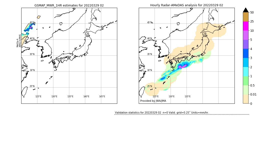 GSMaP MWR validation image. 2022/03/29 02