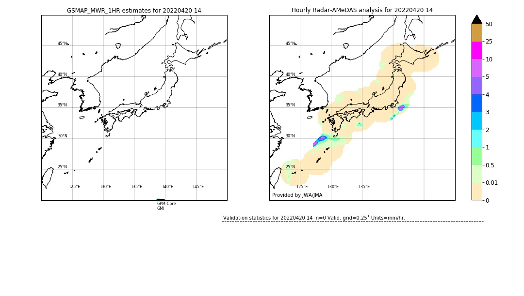 GSMaP MWR validation image. 2022/04/20 14