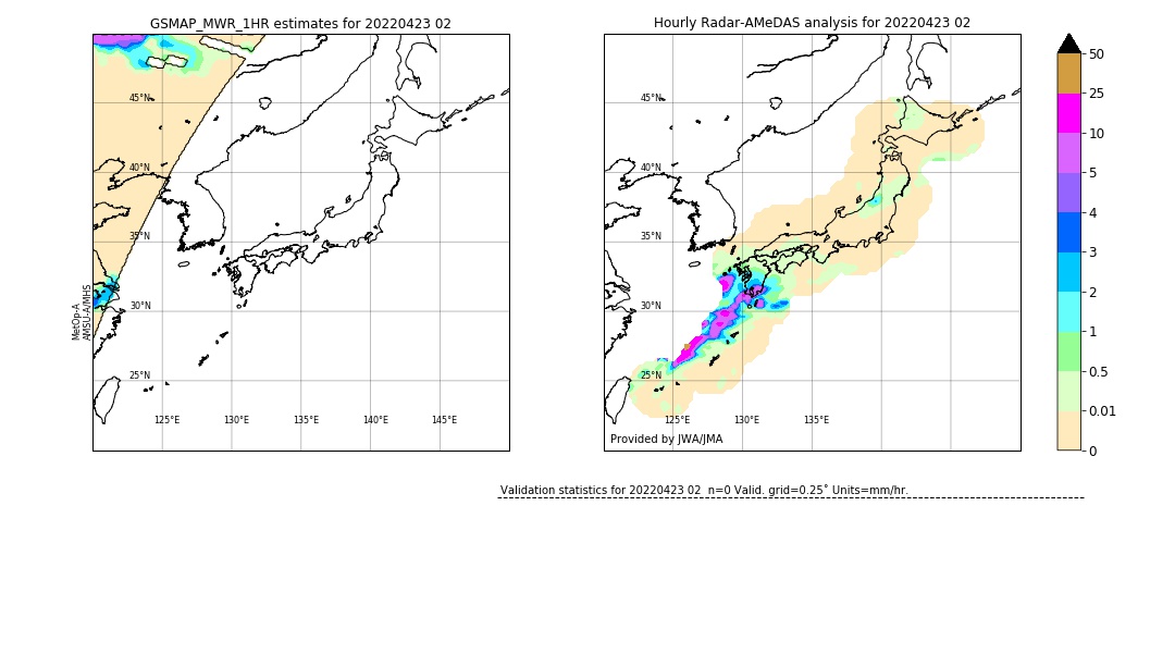 GSMaP MWR validation image. 2022/04/23 02