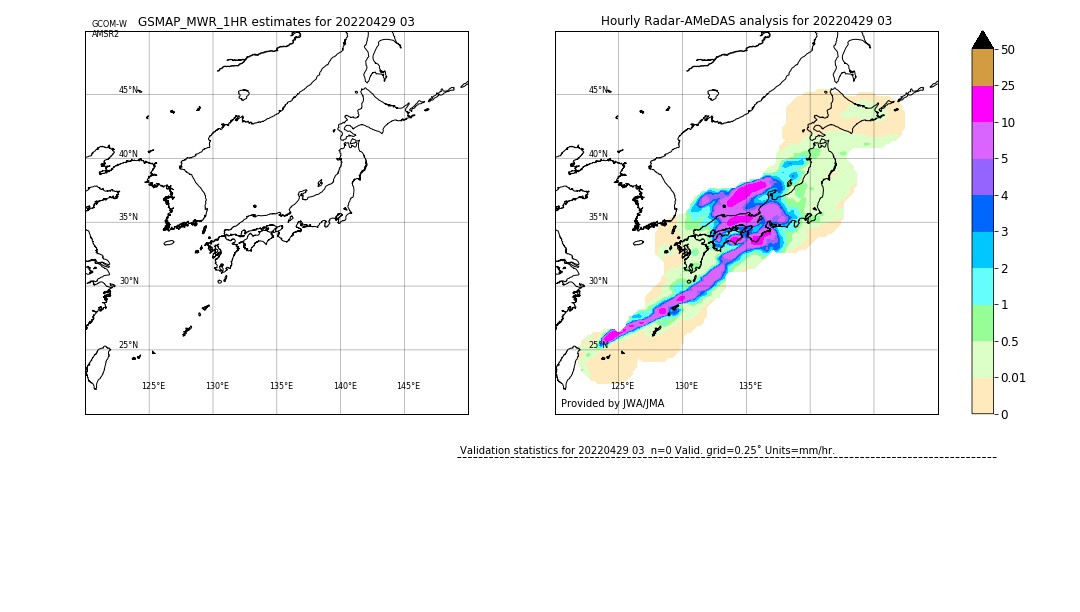 GSMaP MWR validation image. 2022/04/29 03