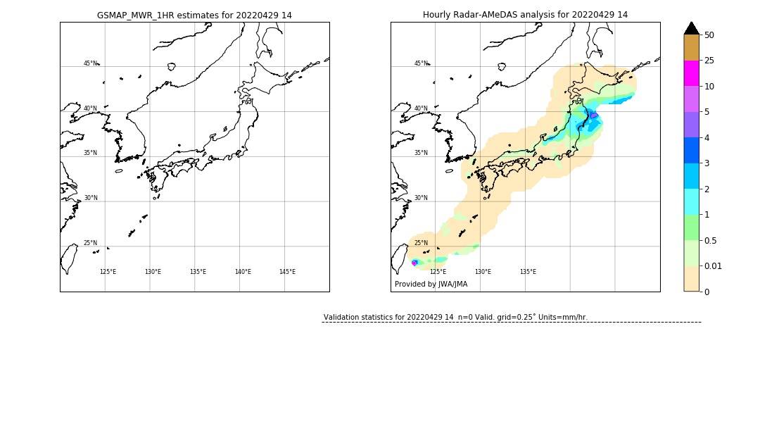 GSMaP MWR validation image. 2022/04/29 14