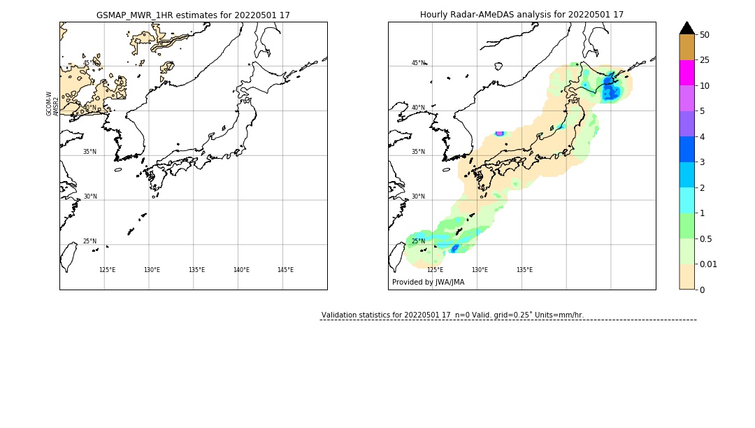 GSMaP MWR validation image. 2022/05/01 17